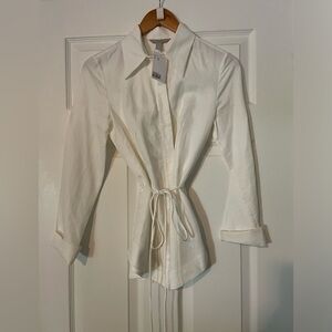 NWT - structured blazer style blouse with tie